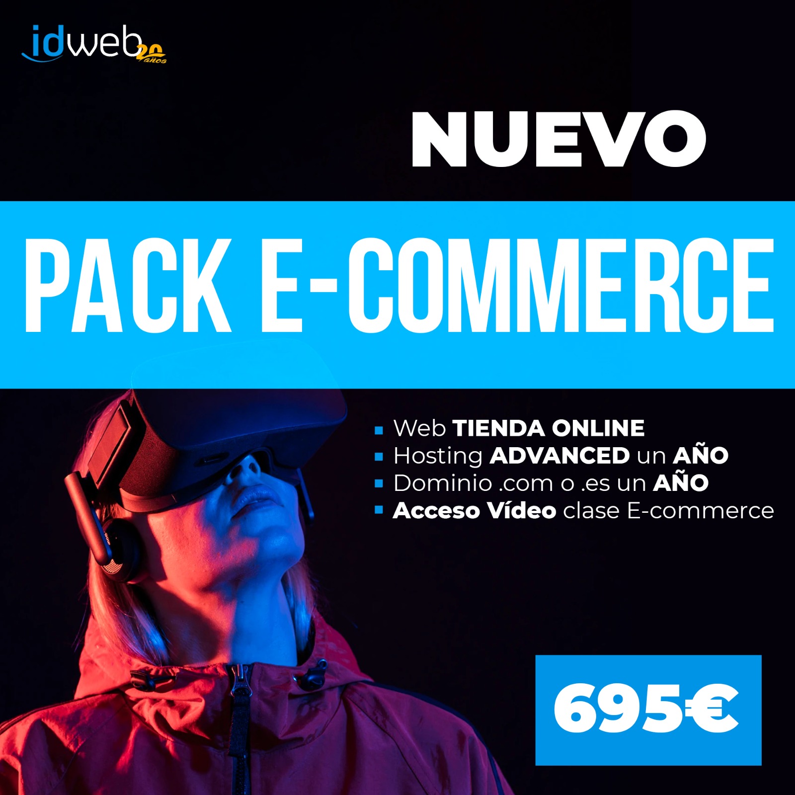 NUEVO PACK E-Commerce: 695EUR todo: Web + Dominio + Hosting + Curso